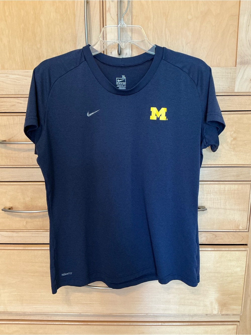 Nike University of Navy L Short-Sleeve Performance T-Shirt with Logo blue & gold